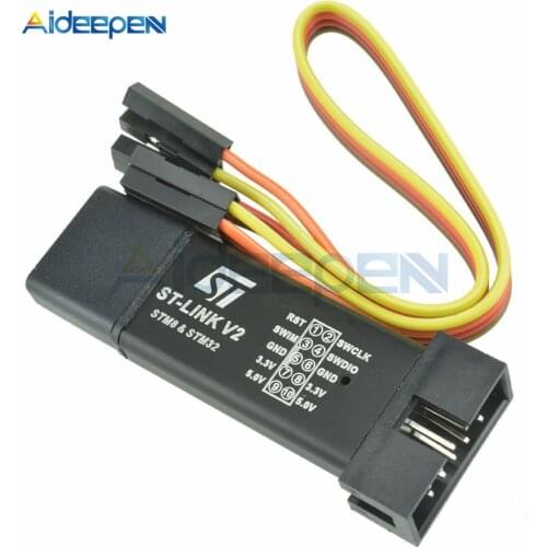 1Set ST LINK Stlink ST-Link V2 Mini STM8 STM32 Simulator Download Programmer Programming With Cover DuPont Cable ST Link V2