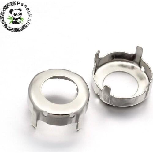 1Bag Flat Round Brass Rhinestone Claw Settings Metal for Jewelry Making DIY Findings Fit for 12/14/16/18/20mm Cabochons