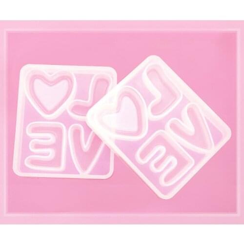1PC Silicone Mold High Mirror Crystal Love Shaped Mould For UV Epoxy Resin Jewelry Tools DIY Key Chain Pendants