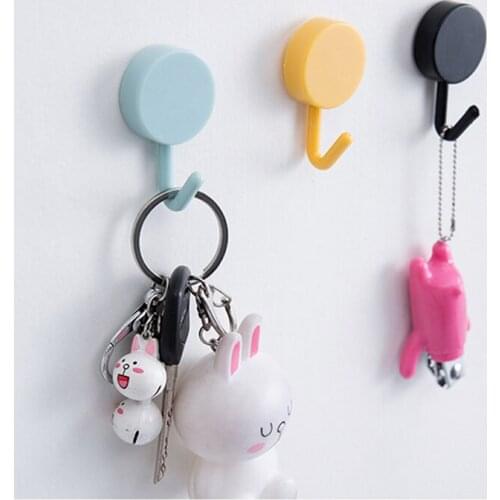 10PCS /Set Towel Hook Plastic Door Hanger Self Adhesive Wall Hanger Hat Racks Key Hanger Wall Organizer Home Decor Key Holder
