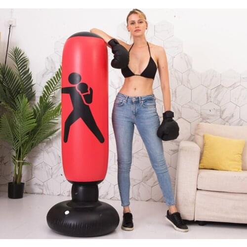 160cm Inflatable Boxing Bag Boxing Punch Kicking Sandbag PVC Boxing Training Target Stress Relief Exercise Fitness Equipment