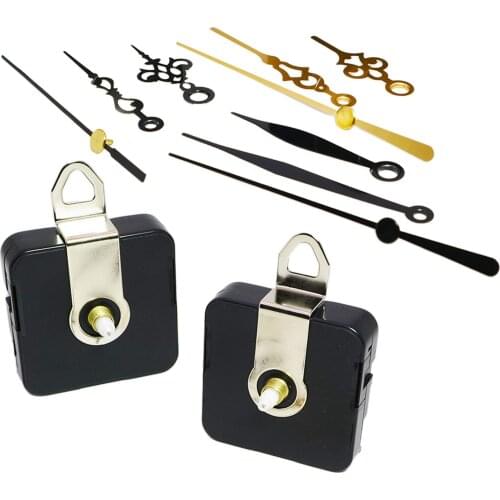 2Pcs Wall Clock Movement Mechanism with 3 Sets of Clock Hands, Quartz Clock Motor Kit, Clock Replacement Parts Kit