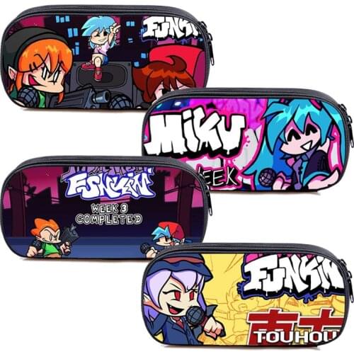 3D Video Game Friday Night Funkin Cosmetic Cases Anime Pencil Case Pen Bag Cartoon Stationery Makeup Storage Organizer Pen Case