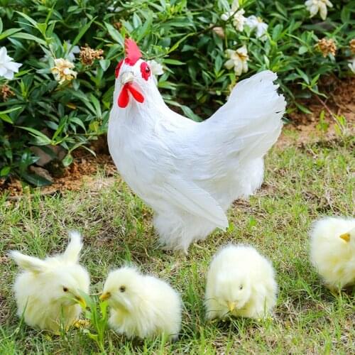 4Pcs/Set Realistic Furry Baby Chick Simulation Animal Toy Lifelike Chicken Animal Spring Easter Gift Different Actions