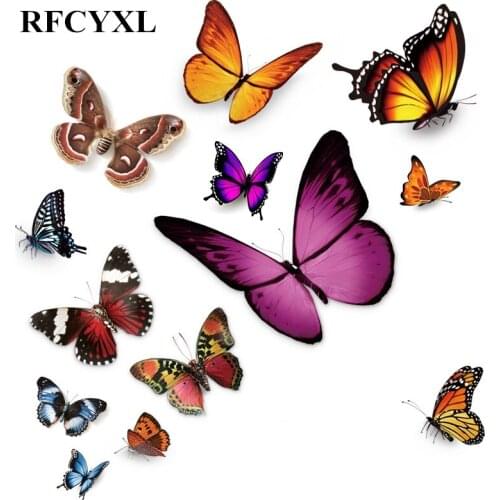 5 Styles 3D Car Sticker Simulation Butterfly Stickers for Auto Body Motorcycle Waterproof 3D Decal Car Styling Accessories