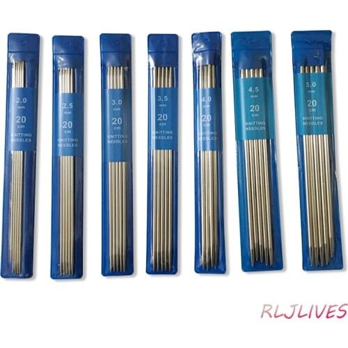 7Bags/set 20cm Straight Knitting Needles Stainless Steel Crochet Hook DIY Sweater Weave Knitting Tools Size 2-4mm Sewing Tools