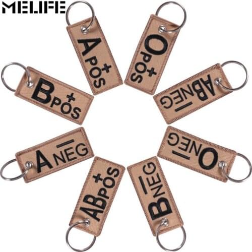 MELIFE Outdoor Climbing accessories Keychain Blood Type Keychains Chapter A+B+AB+O+ Front POS Negative NEG Blood Type Group