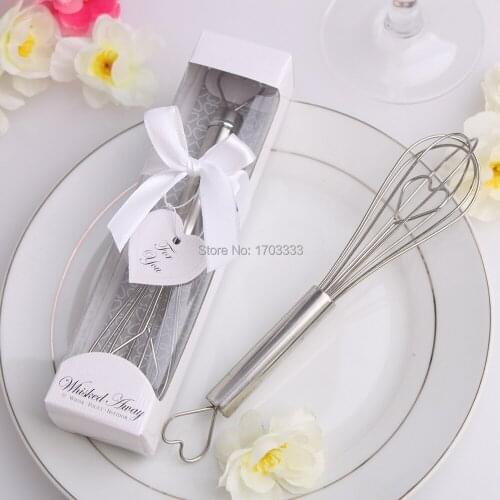 Free Shipping 200pcs/lot Stainless Steel Heart Shape Hand Whisk Egg Beater party supplies wedding favors and gifts