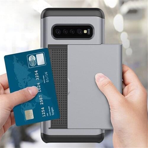 For Samsung galaxy S10 Plus S9 S8 S7 S6 Edge S5 S10E S10 5G Case Business Slide Armor Card Slot Cover for Samsung Note 9 8 5 4