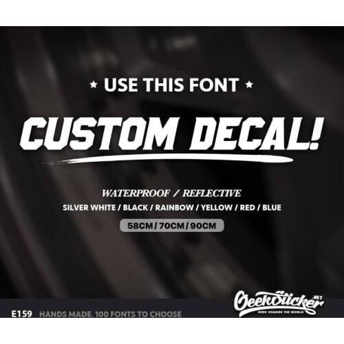 Geeksticker Personalized Custom Car Stickers Styling JDM Sticker CUSTOM TEXT Script Front Windshield Graphic Racing Vinyl Decal