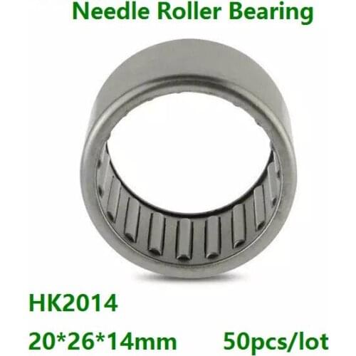50pcs/lot HK2014 HK202614 20×26×14mm Drawn Cup Type Needle Roller Bearing High quality 20*26*14 mm