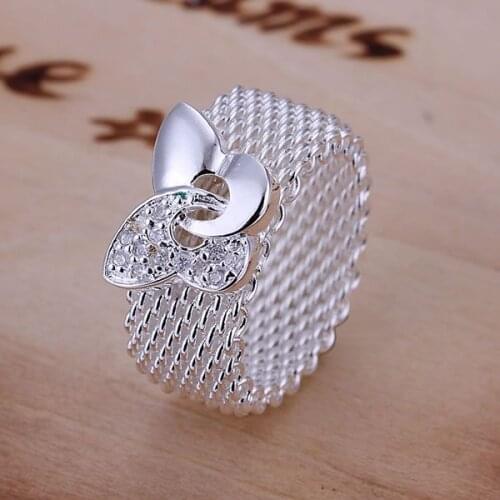 JZR071 Wholesale silver plated ring, Factory price trendy fashion 925 stamped jewelry, Butterfly Web Ring /acsaitza