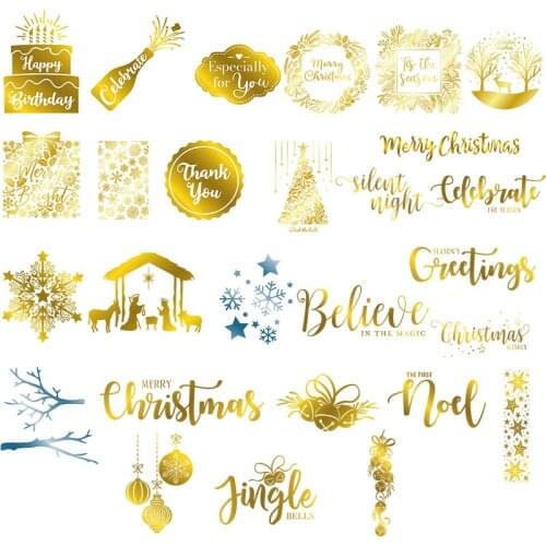 "Merry Christmas" "Happy Birthday" Metal Hot Foil Plate for DIY Scrapbooking Photo Album Embossing Paper Cards Making Crafts