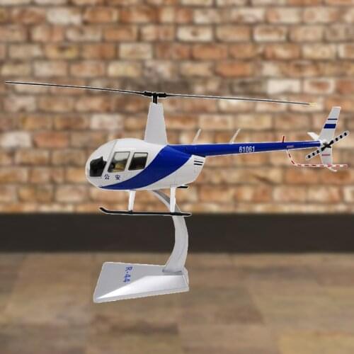 1/32 Scale ROBINSON R44 Helicopter Model with Dispaly Stand Collectables Gifts Home Ornaments White