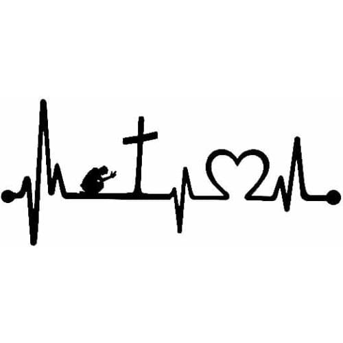 Cross Heartbeat Jesus Faith Bible Christian Car Sticker Fashion PVC Waterproof Sunscreen Decal Apply To Car Window Laptop