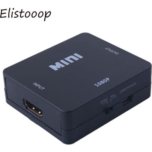New 1080P HDMI-Compatible to RCA Converter AV/CVSB L/R Video Box HD AV Adapter Support NTSC PAL Output for Dropshipping
