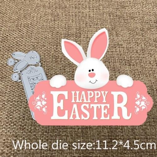 New Design Craft Metal Cutting Dies cut die easter bunny rabbit banner crapbooking Album Paper Card Craft Embossing Die Cuts