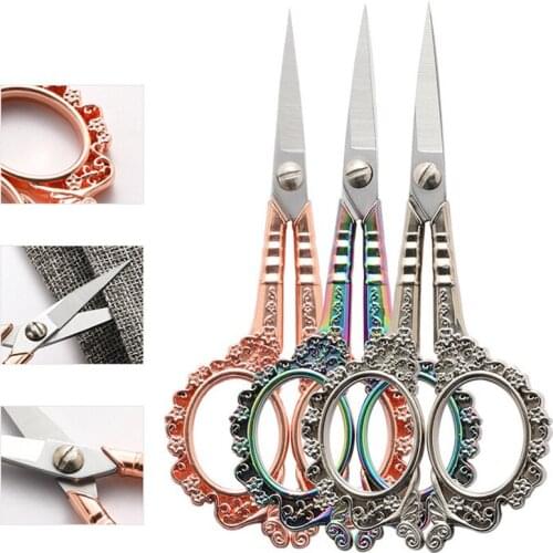 Pum Blossom Scissor Retro Style Household Scissor Stainless Steel Small Scissor Face Beauty Makeup Tools E1180
