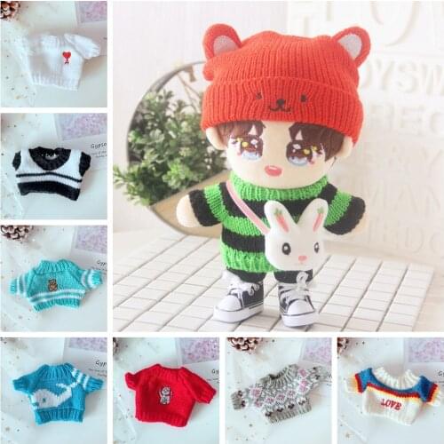 Doll Clothes for 20cm Korea Kpop EXO Dolls Plush Dolls Clothing Sweater Stuffed Toy Dolls Outfit for Idol Dolls Accessories
