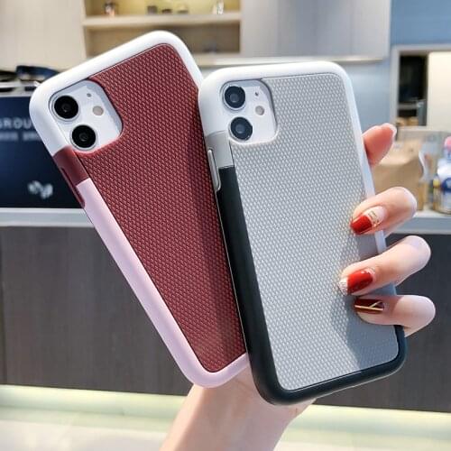 Luxury Tricolor Nonslip Ribbed Soft Phone Case For iPhone 11 12 Pro Max Mini X Xs XR 7 8 Plus SE2 2020 Silicone Shockproof Cover