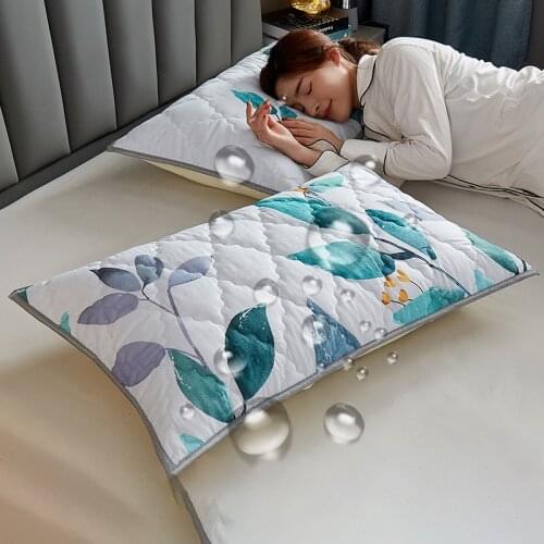 Northern Europe double-deck Pillowcase Waterproof Anti-Mite Anti-Bacterial Quilted Cotton Pillow Case Bedroom Home Decoration
