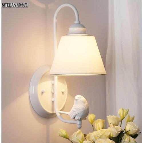 Modern simple bird wall lamp living room bedroom glass wall lamp