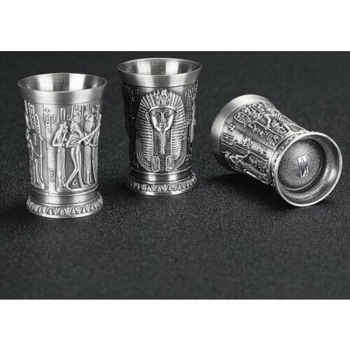 Ancient Egyptian antique bronze style cocktail cup Creative shot metal cocktail martini cup