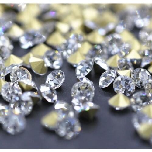 SS0-SS45 Point Back Rhinestones Strass White Glass Crystal For 3D Nail Art Decoration DIY Wedding Accessories Decorations