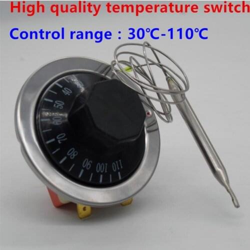 Thermostat AC220V 16A Dial Temperature Control Switch sensor for Electric Oven 30-110C Dial Specially Designed Thermocouple