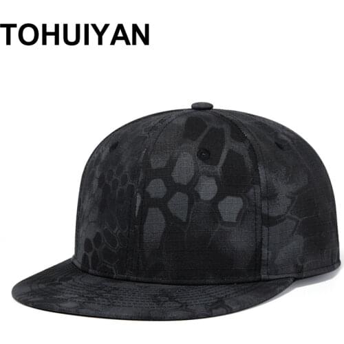 TOHUIYAN Camo Baseball Caps for Men Tactical Military Hunting Hats Flat Bill Casquette Baseball Hat Outdoor Summer Sports Cap