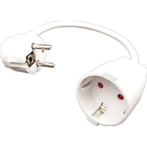 Power extension cord,Euro Schuko CEE lengthen Power cables,CEE7/7 Plug to CEE7/3 Outlet Socket extension cable 0.3M 16A ratubg