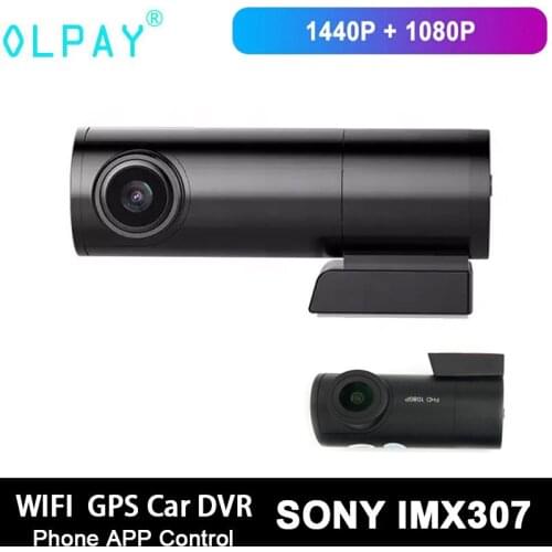 2K 1440P WIFI GPS Logger Dual Lens Car DVR HiSilicon 3556V200 Chip Sony IMX307 Sensor Night Vision Dual Camera Dash Cam Recorder