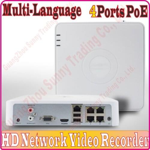 NVR with 4 ports POE HD mini IP 1080P CCTV digital network video recorder ds-7104ni-sn/p 4 CH Channel ds-7104ni ds-7104 ds Prom