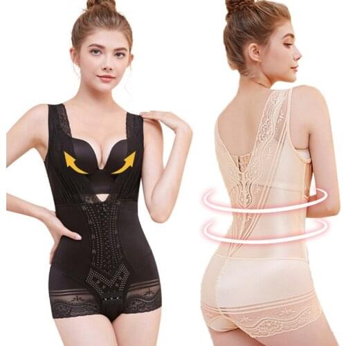 Women Push Up Shapers Underwear Postpartum Recovery Lingerie Sexy Floral Bodysuit Tummy Control Shapewear Slimming Bodysuit