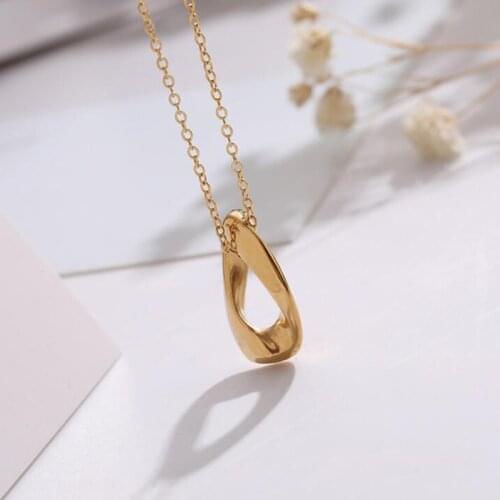 2021 Simple Design irregular Pendant Necklace For Women Stainless Steel High Quality Gold Color Fashion Jewelry Collare Dropship