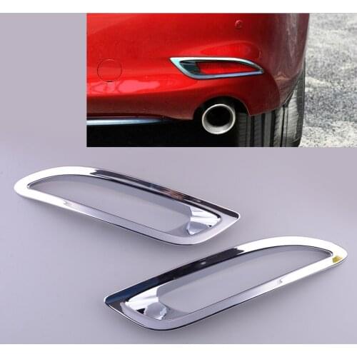 1 Pair Car Rear Fog Light Lamp Cover Trim Chrome ABS Fit for Mazda6 2018 2019 2020