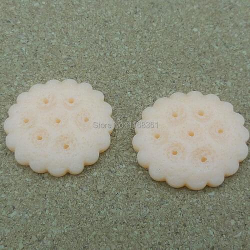 1pcs/lot resin flat back light pink biscuit 23mm Cabochons Jewelry Fit Mobile Phone Hairpin Headwear DIY Accessories B104-7