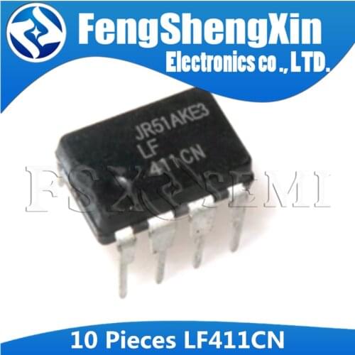 10PCS LF411CN DIP8 LF411 DIP 411CN DIP-8 Low Offset, Low Drift JFET Input Operational Amplifier IC