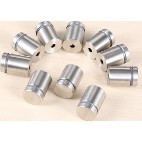 10pcs/lot Advertisement Nails 19x25mm Hollow Stainless Steel Standoffs Bolt Decor Mirror Glass Fastener Mount Advertising Screws