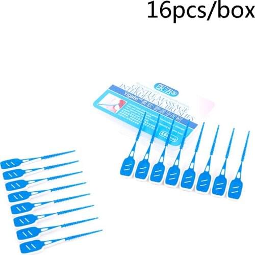 16pcs Soft Silicone Interdental Brushing Cleaning Floss Adult Toothbrush Toothpick Toothbrush Dental Portable Oral Care Tool Hot