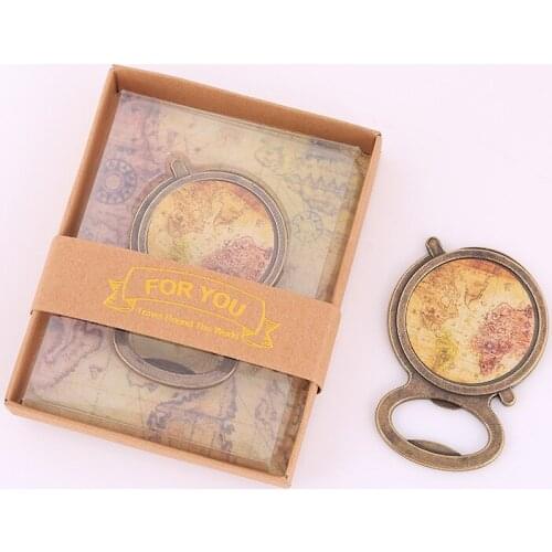 20 Pieces/lot) Wedding souvenirs Party Favors of Antique Globe Bottle Opener Wedding Favors For destination wedding gifts
