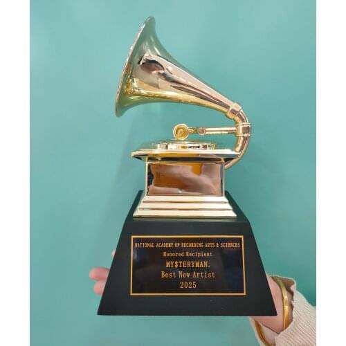 THE GRAMMYS Awards Gramophone Metal Trophy by NARAS Nice Gift Souvenir Collections Free Lettering