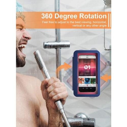 2021 Pro Bathroom Shelf Waterproof Mobile Phone Holder Bano Wall Hanging 360 Toilet Shower And Bath Storage Punch-free Shelves