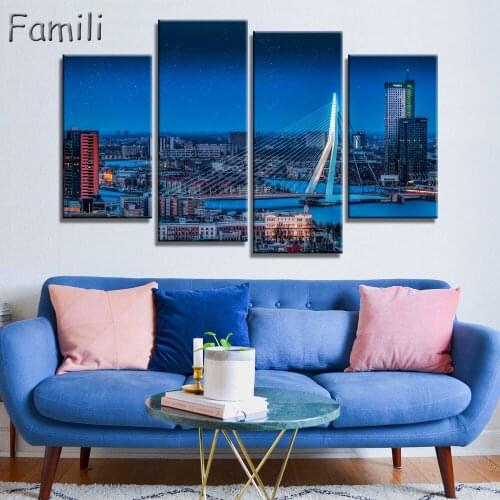4pcs Amsterdam Landscape Photos Canvas Art Print Painting Poster Wall Pictures For Living Room Wall Decor Home Decoration No Fra