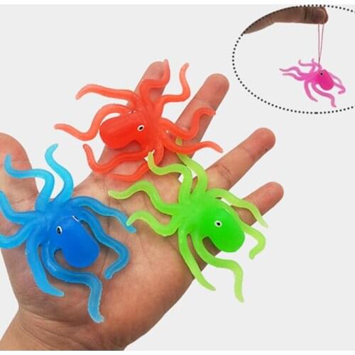 6PC TPR Soft Rubber Simulation Small Octopus Toy Floating in the Water Small Presents for Children Gifts for Boys and Girls