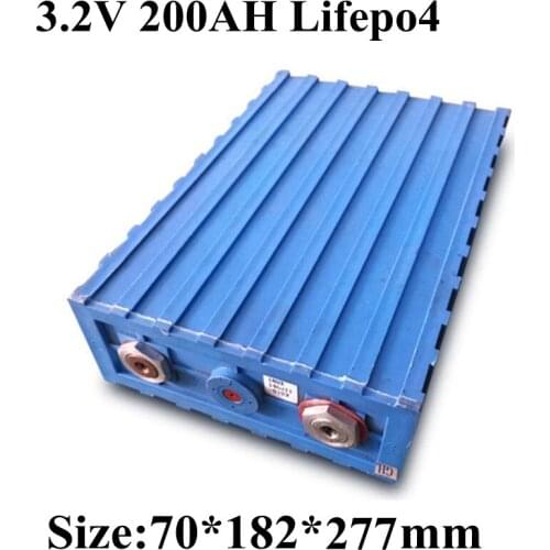 4pcs 3.2v 200Ah Large Capacity Lifepo4 Battery Cell 200A 100ah for EV Solar Energy Power Supply System Fast Charge Cells Kit