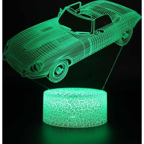 Acrylic Car Shape LED 3d Lamp for Kids Birthday Xmas Gift 7 Color Changing USB Night Lights Children New Year Gift