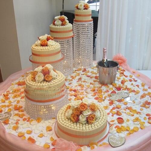 DZ4Pcs Crystal Wedding Cake Asian Wedding Cake stand Banquet Party Cake Display Birthday Decoration Cake Cupcake Display