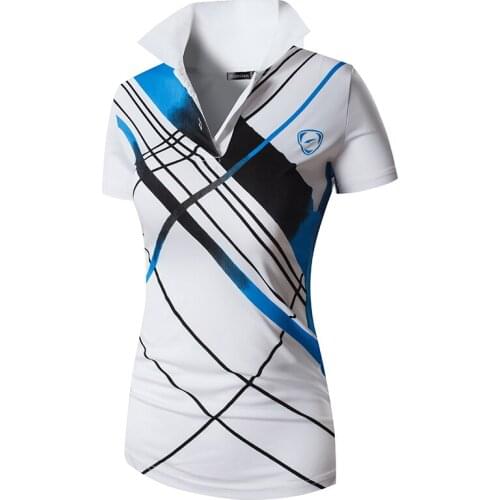 Jeansian Womens Casual Designer Short Sleeve T-Shirt Tee Shirts Tshirt Golf Tennis Badminton SWT272 White2
