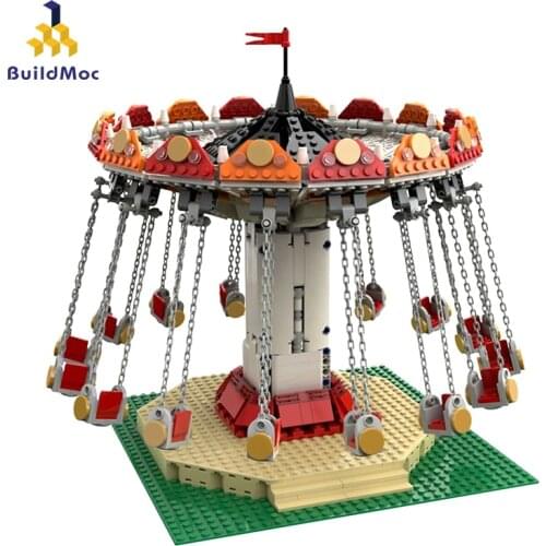 Bricks Compatible MOC-36035 10257 Swing Ride Friends Amusement Park Blocks Roller Coaster Figure Model Toys Children Girls